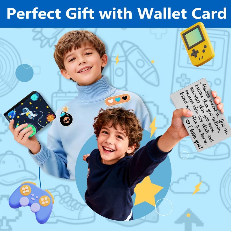 Roacap Kids Wallet for Boys, Cool Wallets for Teen Son Ages 4 5 6 7 8 9 10 11 12 13 14 15 16, Leather Space Astronaut Bifold Purse, Christmas Birthday Gift for Kid Men Boy Youth Guys - Image 5